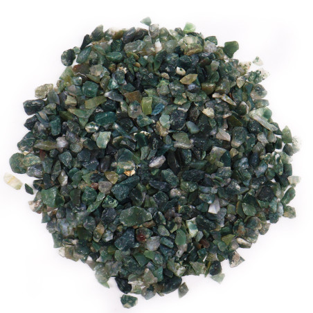 Moss Agate Gemstone Chips Bulk - 1KG