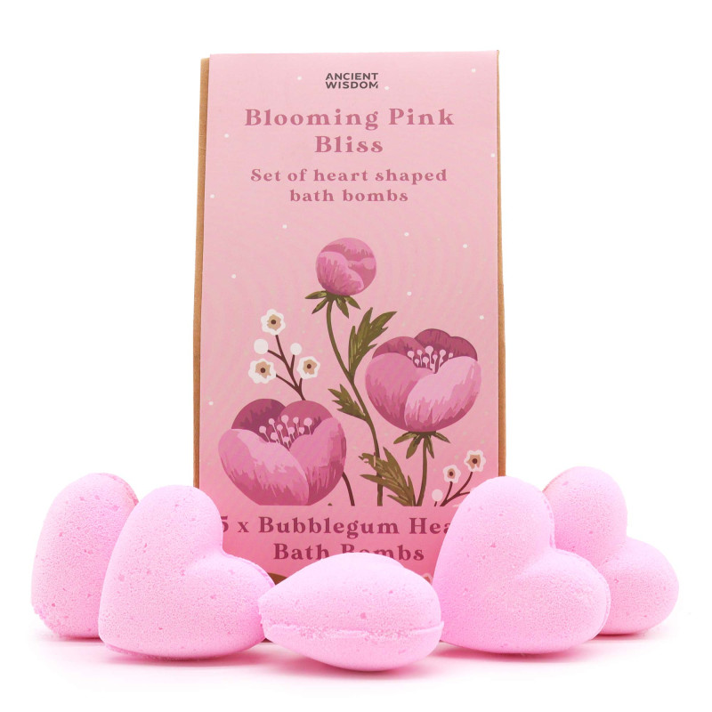 Set de Bombas de Baño de Corazón-Felicidad Rosa Florecente