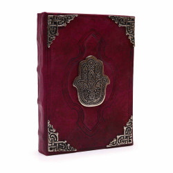 Libro Bronceado Rojo - Decoracion Hamsa de zinc con bordes de cubierta