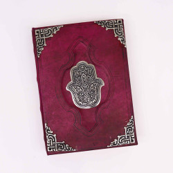 Libro Bronceado Rojo - Decoracion Hamsa de zinc con bordes de cubierta