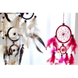 Dreamcatcher Bali coração pequeno - Preto/branco/vermelho (cores sortidas)