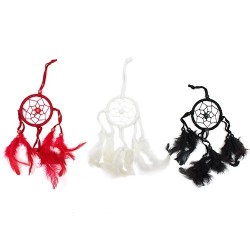 Argola pequena Dreamcatcher Bali - Preto/branco/vermelho (cores sortidas)