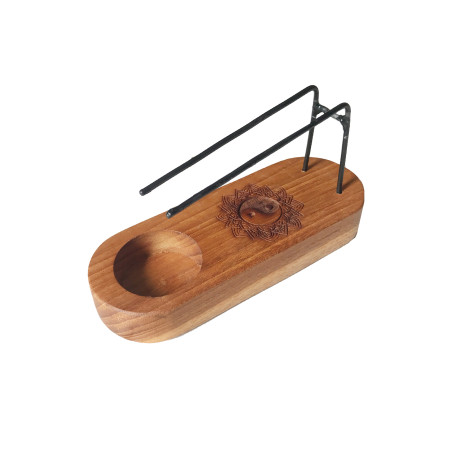 Calentador Palo Santo Pequeño - Madera de Teca - Diseño Yin y Yang