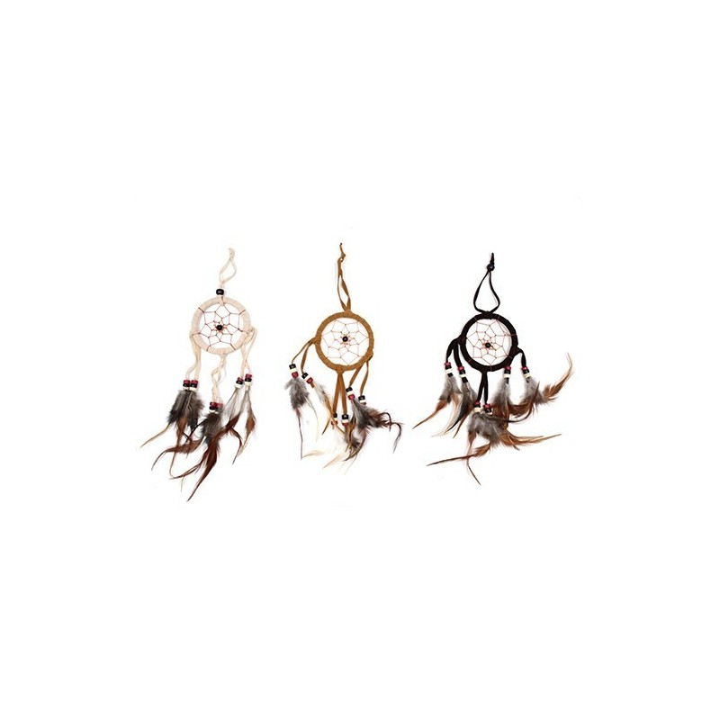 Argola pequena Dreamcatcher Bali - Creme/Café/Chocolate (cores sortidas)