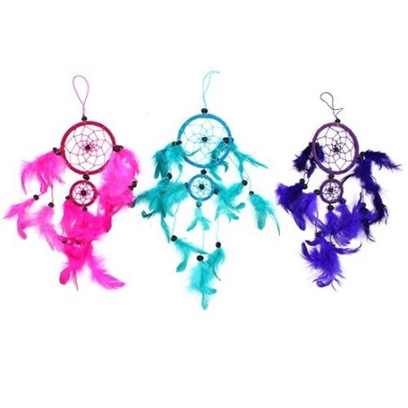 Argola média Bali Dreamcatcher - Turquesa/Rosa/Púrpura (cores sortidas)