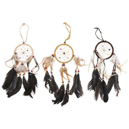 Bali Dreamcatcher argola média - Creme/Café/Chocolate (cores sortidas)