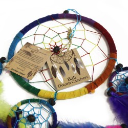 Bali Dreamcatcher argola média - Creme/Café/Chocolate (cores sortidas)