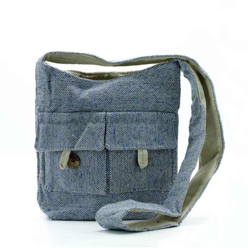 Bolso de Dos Bolsillos Tonos Naturales- Vaquero Denim- Mediano