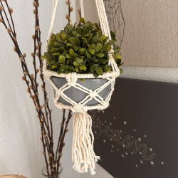 Macramé Macetero Pequeño - Natural - Aro 16cm