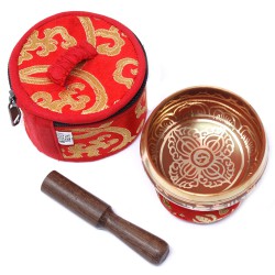 Conjunto de oferta de mini taças de canto tibetanas - Vermelho