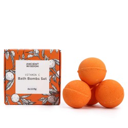 Set de 4 Bombas de Baño de Vitamina C - Aromaterapia