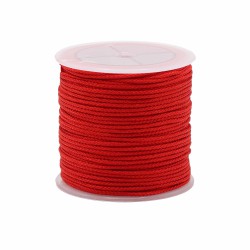 Rollo de cordn rojo para accesorios - 2mm x 25m