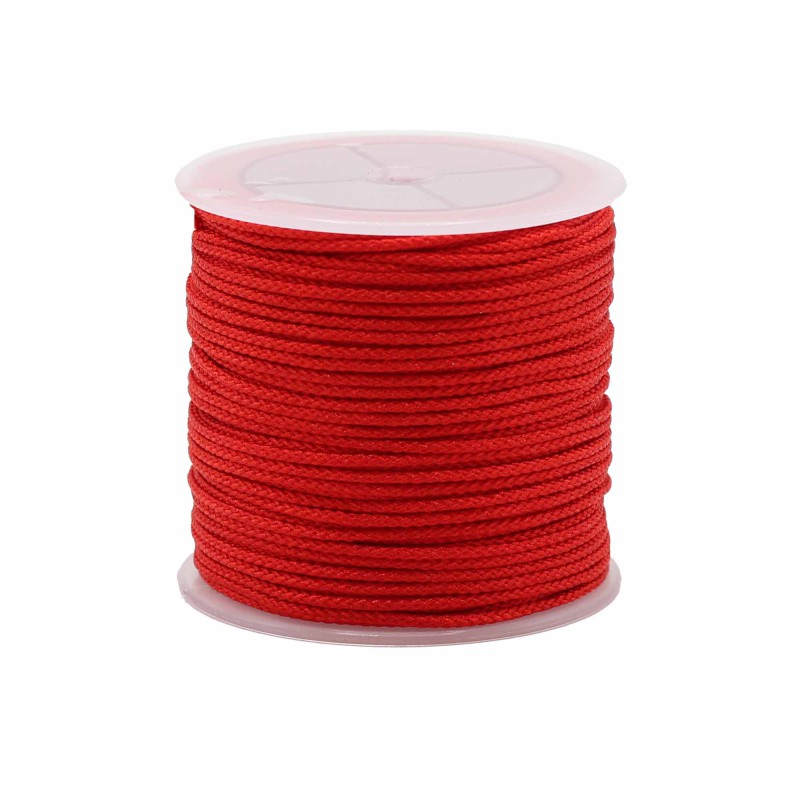 Rollo de cordn rojo para accesorios - 2mm x 25m