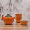 Set de Tetera - Naranja - Tetera & Cuatro tazas