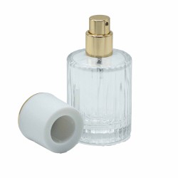 Frascos de vidrio para perfume con pulveridaor y tapa azul 30 ml