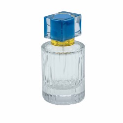 Frascos de vidrio para perfume con pulveridaor y tapa azul 50 ml