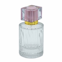 Frascos de vidrio para perfume con pulveridaor y tapa rosa 50 ml