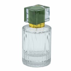 Frascos de vidrio para perfume con pulveridaor y tapa verde 50 ml