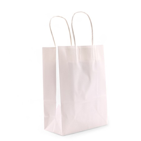 Bolsa de Papel con Asa (16x22x8cm) - Blanca (130g)