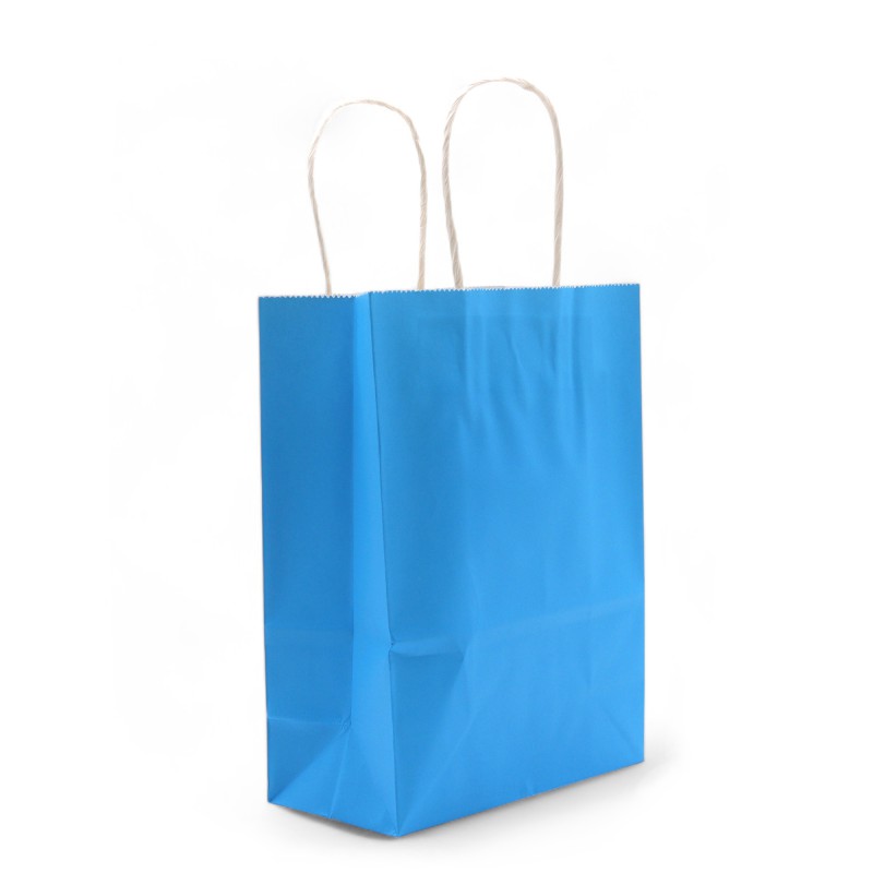 Bolsa de Papel con Asa (16x22x8cm) - Azul (130g)