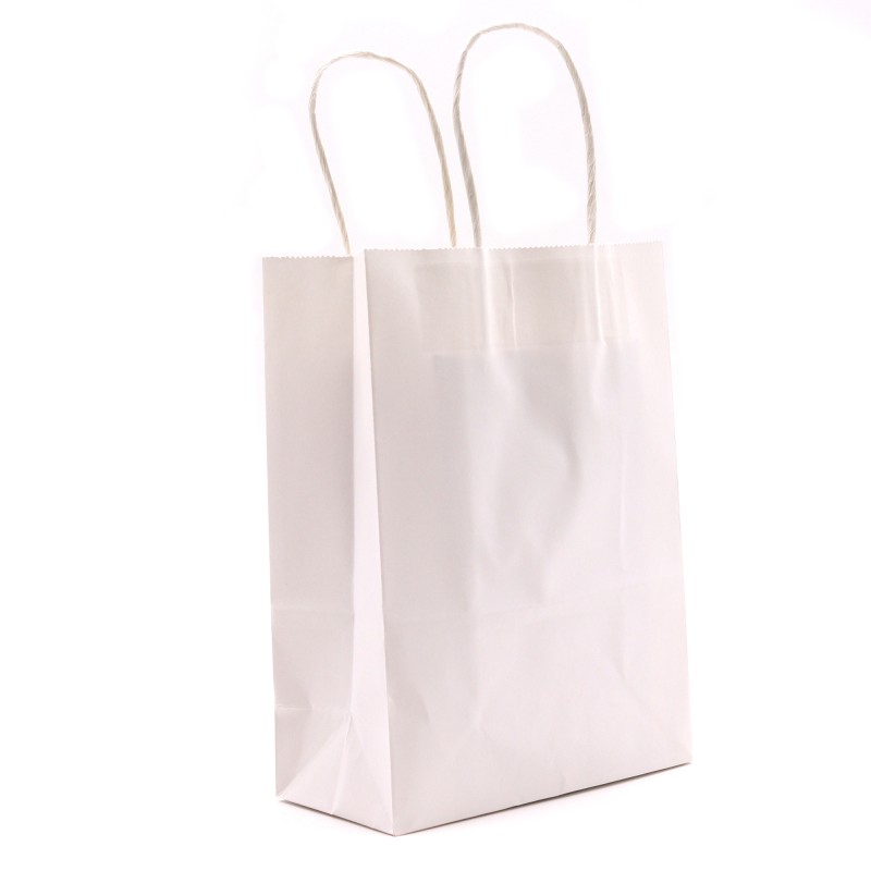 Bolsa Grande de Papel con Asa (26x32x12cm) - Blanca (130g)