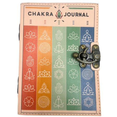 Cuaderno de Cuero - 7  Chakras - 12,5x17,5cm