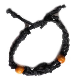 Pulsera de Macrame para Piedras Preciosas 20-28cm - Negro