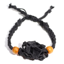 Pulsera de Macrame para Piedras Preciosas 20-28cm - Negro