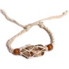 Pulsera de Macrame para Piedras Preciosas 20-28cm - Natural