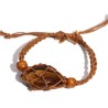 Pulsera de Macrame para Piedras Preciosas 20-28cm - Marron