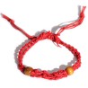 Pulsera de Macrame para Piedras Preciosas 20-28cm - Rojo