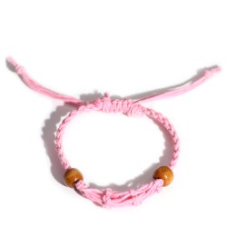 Pulsera de Macrame para Piedras Preciosas 20-28cm - Rosa