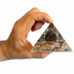 Org Orgonite Pyramid 60mm Gemchips, Cobre, Tartaruga