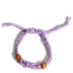 Pulsera de Macrame para Piedras Preciosas 20-28cm - Purpura