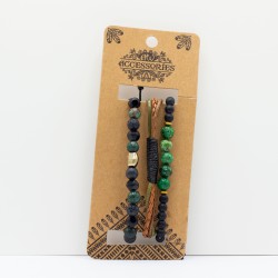 Set de Pulseras para Hombre - Verde Exterior