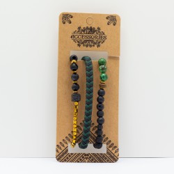 Set de Pulseras para Hombre - Verde Exterior