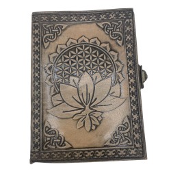 Cuaderno Esotérico Mandala Loto - Vintage con Borde de Costura