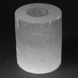 Castiçal cilíndrico de selenite - 10 cm