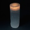 Castiçal cilíndrico de selenite - 20 cm