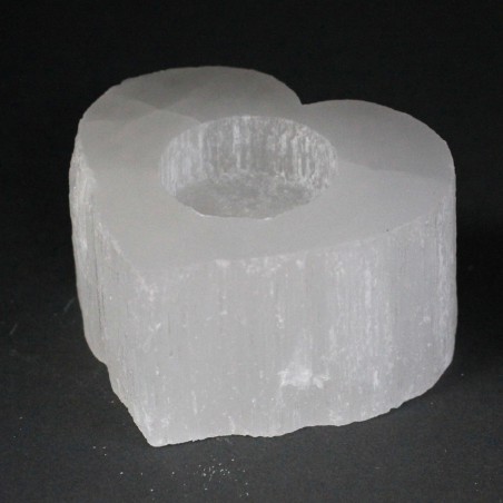 Castiçal coração de selenite