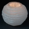 Suporte de vela de selenite bola de neve - 8 cm