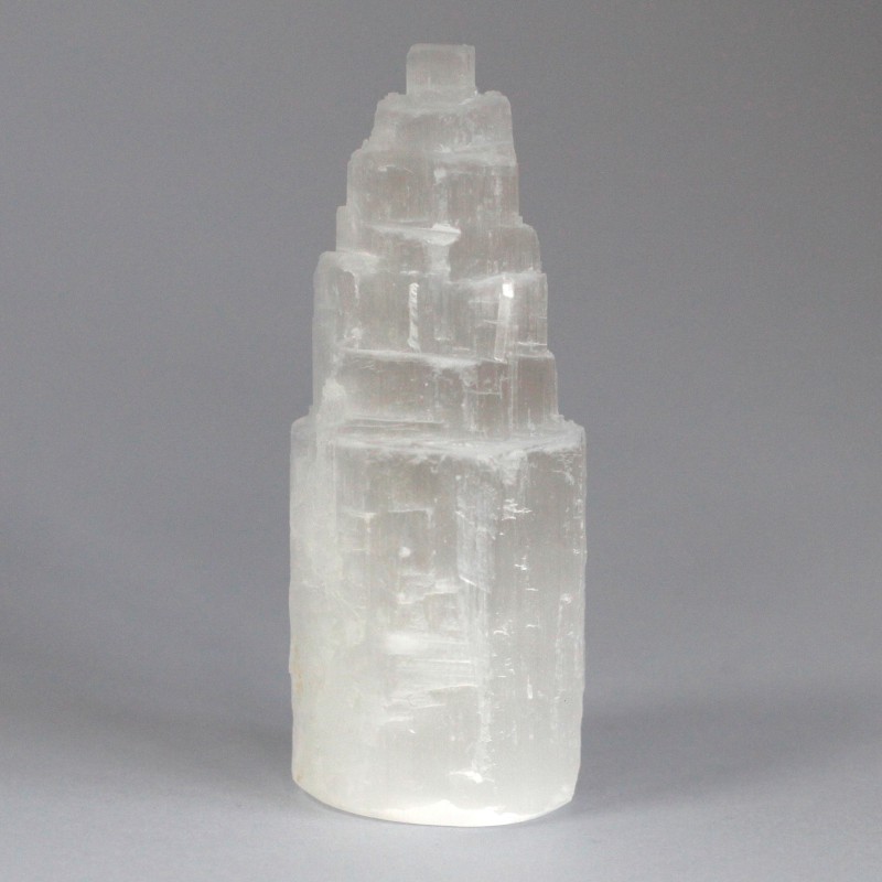 Torre de selenite natural - 10 cm