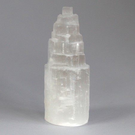 Torre de selenite natural - 10 cm