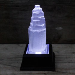 Torre de selenite natural - 10 cm