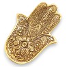 Porta-incienso Hamsa Pequeño Aluminio Dorado 13x5.5cm