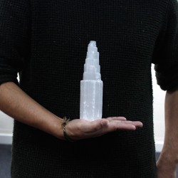 Torre de selenite natural - 20 cm