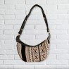 Bolso Hobo de Jacquard - Gris Metro (correa negra)