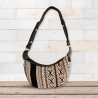 Bolso Hobo de Jacquard - Gris Metro (correa negra)