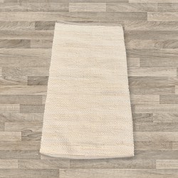 Alfombra india pequeña de algodón tejida a mano - 50x90cm - Crema