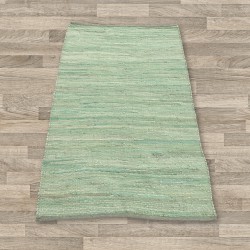 Alfombra india pequeña de algodón tejida a mano - 50x90cm - Verde